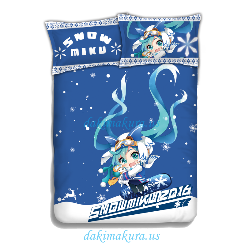 Miku Hatsune - Vocaloid Japanese Anime Bed Blanket Duvet Cover with Pillow Covers Miku Hatsune - Vocaloid Japanese Anime Bed Blanket Duvet Cover with Pillow Covers